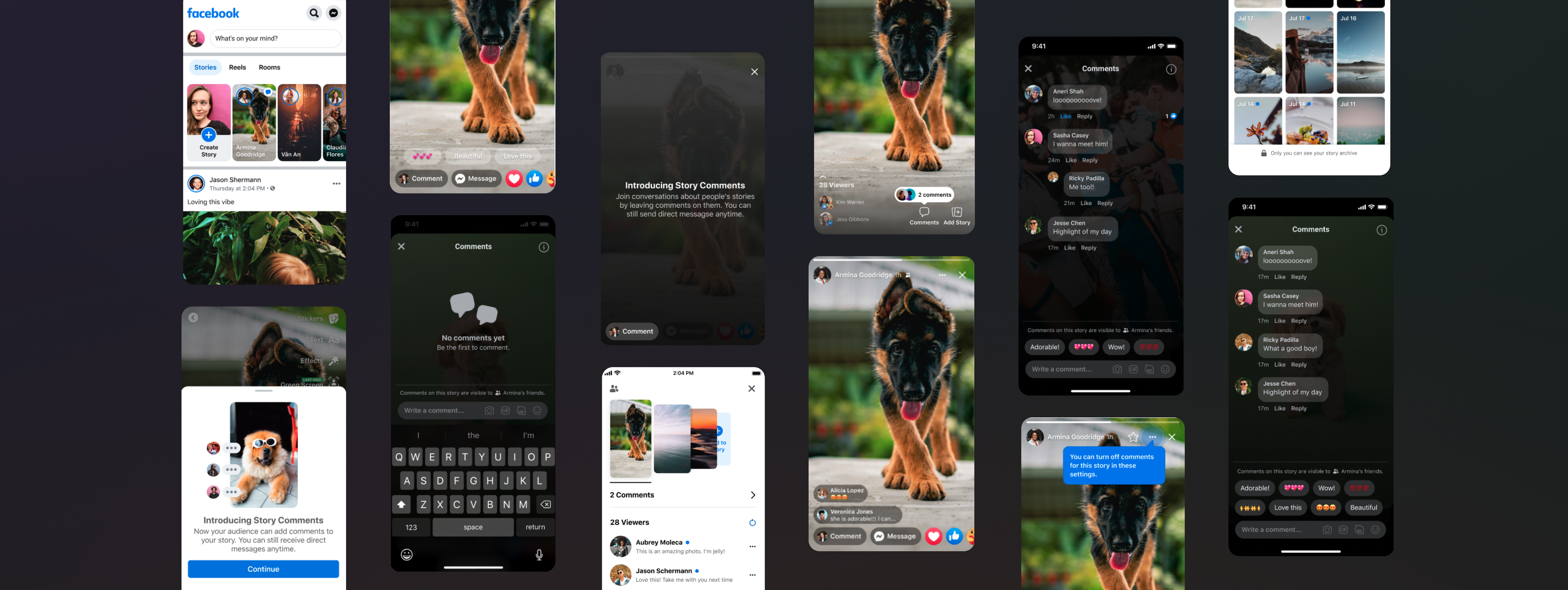 Facebook Stories interface